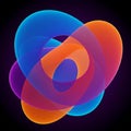 Abstract digital artwork featuring an interconnected series of translucent, overlapping