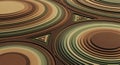 Abstract Brown and Green Concentric Circles With Triangular Patterns Royalty Free Stock Photo