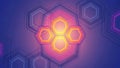 Abstract digital artwork featuring interlocking hexagonal shapes Royalty Free Stock Photo