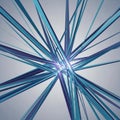 Abstract digital artwork featuring intersecting blue and cyan lines on a gray Royalty Free Stock Photo