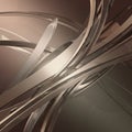 Abstract digital artwork featuring intertwined metallic ribbons with a smooth, Royalty Free Stock Photo