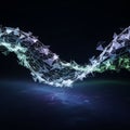 An abstract digital artwork featuring a wave of interconnected polygons and Royalty Free Stock Photo