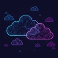 Abstract digital artwork showing interconnected cloud shapes representing cloud