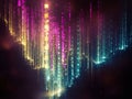 Abstract digital aurora of vibrant neon lights and data streams Royalty Free Stock Photo