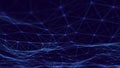 Abstract digital background. Big data visualization. Network connection structure. Science blue background. 3d rendering Royalty Free Stock Photo