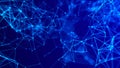 Abstract digital background. Big data visualization. Network connection structure. Science blue background. 3d rendering Royalty Free Stock Photo