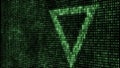 Abstract digital background. Binary code. Abstract shapes. Green color. 3D rendering Royalty Free Stock Photo