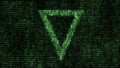 Abstract digital background. Binary code. Abstract shapes. Green color. 3D rendering Royalty Free Stock Photo