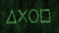 Abstract digital background. Binary code. Abstract shapes. Green color. 3D rendering Royalty Free Stock Photo