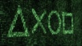 Abstract digital background. Binary code. Abstract shapes. Green color. 3D rendering Royalty Free Stock Photo