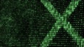 Abstract digital background. Binary code. Abstract shapes. Green color. 3D rendering Royalty Free Stock Photo