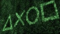 Abstract digital background. Binary code. Abstract shapes. Green color. 3D rendering Royalty Free Stock Photo