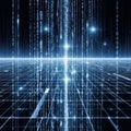Abstract digital background with binary code and grid lines Royalty Free Stock Photo