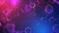 abstract digital background blue pink hexagon pattern data science banner Royalty Free Stock Photo