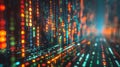 Abstract digital background with colorful data streams. Futuristic technology concept