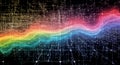 Abstract Rainbow Data Network Flow Digital Grid Background Royalty Free Stock Photo