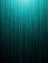 Abstract digital background of falling binary code in teal and black data technology Royalty Free Stock Photo