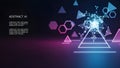 Abstract AI Technology Background with Geometric Network Royalty Free Stock Photo