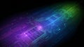 Abstract digital background featuring glowing circuit board lines and binary code data patterns Royalty Free Stock Photo
