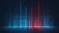 Abstract Digital Data Visualization with Blue and Red Light Lines Royalty Free Stock Photo