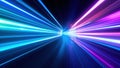 Abstract digital background featuring vibrant blue and purple glowing light trails in motion Royalty Free Stock Photo