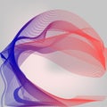 Abstract Digital Background with Flowing Red Blue Particle Waves. Internet or Technology Illustration