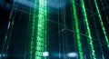 Digital Data Flow Green Binary Code Streams in Futuristic Abstract Background Royalty Free Stock Photo