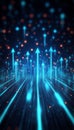 Abstract Digital Background with Glowing Blue Arrows Representing Technology and Business Progress Royalty Free Stock Photo