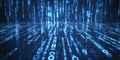 Abstract digital background with glowing blue binary code Royalty Free Stock Photo