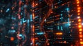 Futuristic Digital DNA Structure with Binary Code and Abstract Data Visualization Royalty Free Stock Photo
