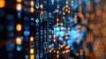 Abstract Binary Code Flow: Digital Network Background with Glowing Data Visualization Royalty Free Stock Photo