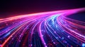 Abstract digital background of glowing lines, representing fast data transfer and modern technology Royalty Free Stock Photo
