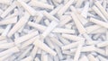 Abstract digital background with heap of white noname tubes