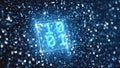 Abstract digital background with Hexadecimal and binary code 3d illustration Royalty Free Stock Photo