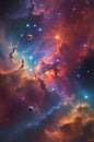 Abstract Digital Background. Nebula space colorful. Generative Ai Royalty Free Stock Photo