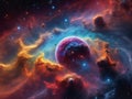 Abstract Digital Background. Nebula space colorful. Generative Ai Royalty Free Stock Photo
