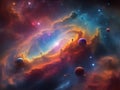 Abstract Digital Background. Nebula space colorful. Generative Ai Royalty Free Stock Photo