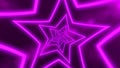 Abstract digital background with neon purple stars. Abstract tunnel, portal. Royalty Free Stock Photo