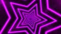 Abstract digital background with neon purple stars. Abstract tunnel, portal. Royalty Free Stock Photo