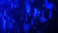 Abstract digital binary code flowing on dark background. Network connection structure. High information technology Royalty Free Stock Photo