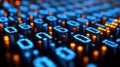 Abstract digital binary code matrix with glowing numbers Royalty Free Stock Photo