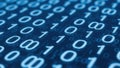 Abstract digital binary code pattern on dark blue background Royalty Free Stock Photo