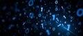 Abstract digital binary code pattern with glowing blue numbers on dark background, tech, programming, and computer science visuals Royalty Free Stock Photo