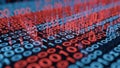 Abstract digital binary code pattern in red and blue Royalty Free Stock Photo