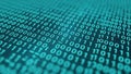 Abstract digital binary code pattern on turquoise background Royalty Free Stock Photo