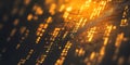 Abstract Digital Binary Flow in Golden Light Representing Data Transmission and Technology