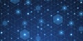 Abstract digital blockchain cube blocks concept. 3D big data cubes quantum computer technology idea. Artificial intelligence data Royalty Free Stock Photo