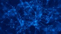 Abstract digital blue background. Plexus effect. Network connection structure. 3D rendering Royalty Free Stock Photo