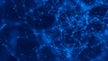 Abstract digital blue background. Plexus effect. Network connection structure. 3D rendering Royalty Free Stock Photo
