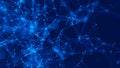 Abstract digital blue background. Plexus effect. Network connection structure. 3D rendering Royalty Free Stock Photo